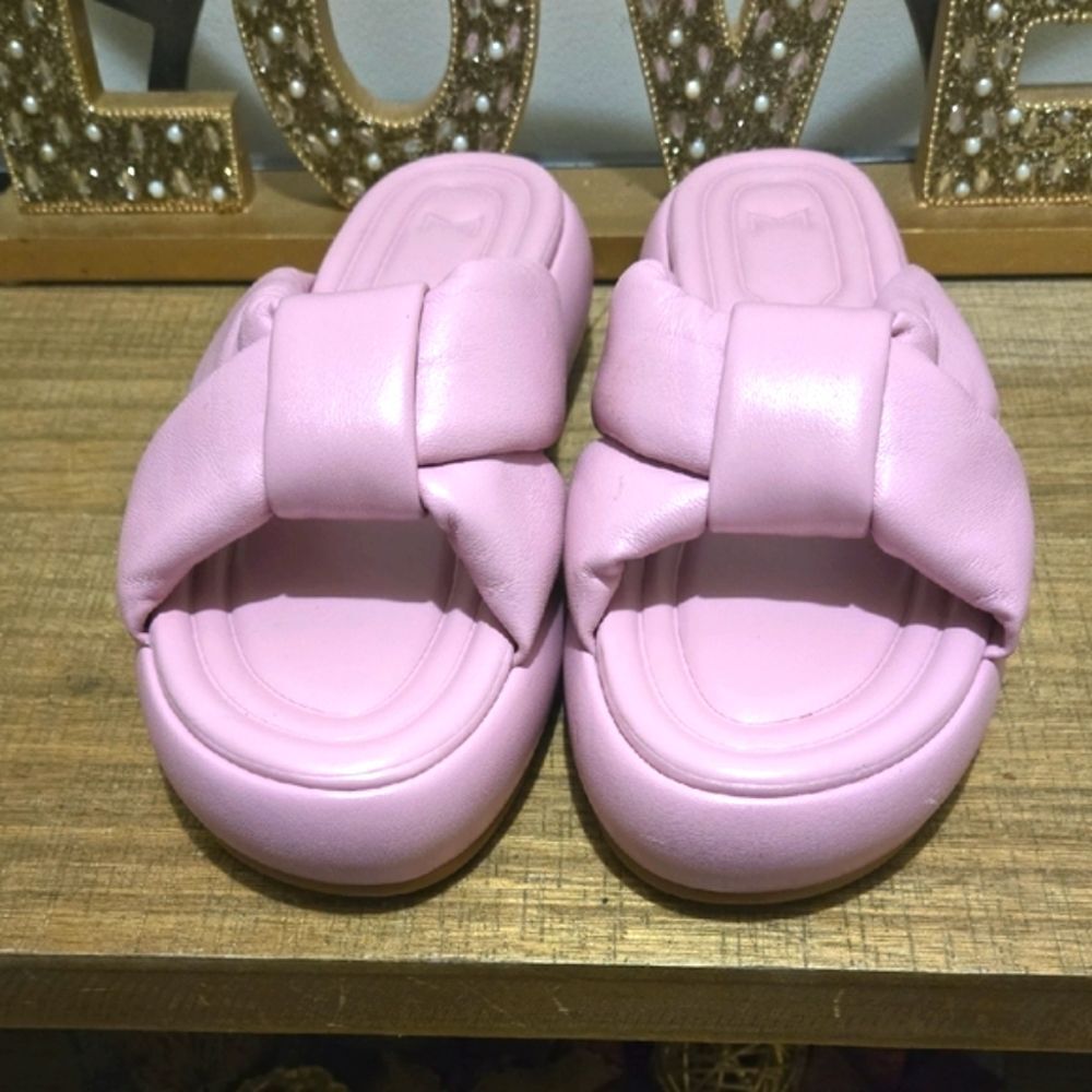 Marc Fisher Ltd Vayle Pink Platform Slippers Sandals Women's Sz 9 Euro Boho